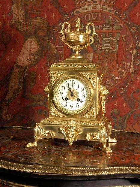fig 1. ***** SOLD ***** Japy Freres Antique French Brass Table Clock. French - Circa 1870